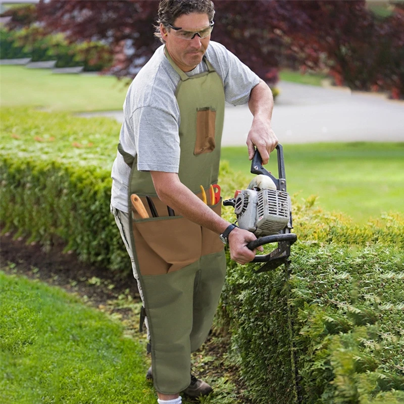 Utility Garden Apron for Gardeners Wear Resistant Waterproof Adjustable