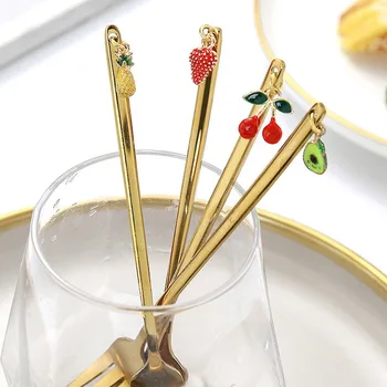 ملعقة دلاية فاكهة ذهبية ، أواني طعام فضة ، ملعقة شاي ، ملعقة قهوة من الفولاذ المقاوم للصدأ ، جديدة 2