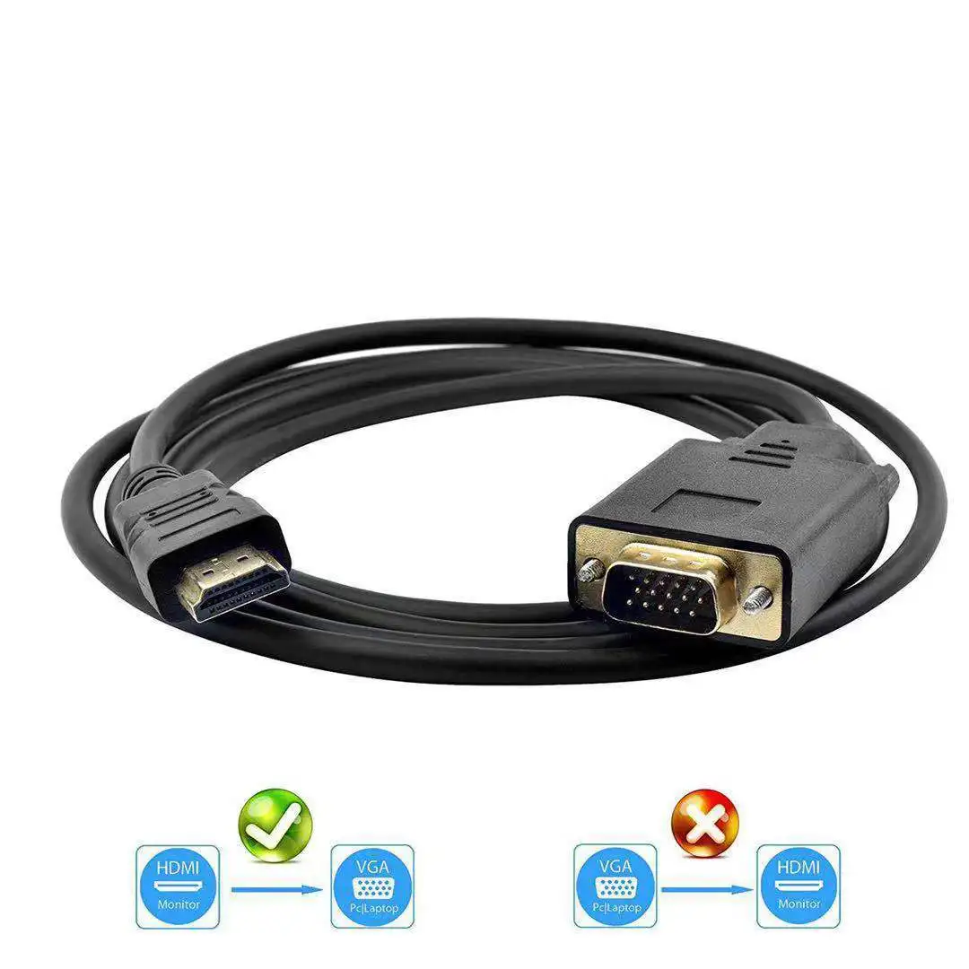 HDTV To VGA High-definition Conversion Cable HD MI TO VGA Connection Player DVD to TV Cable No Network, No Loop, Audio 1.8m