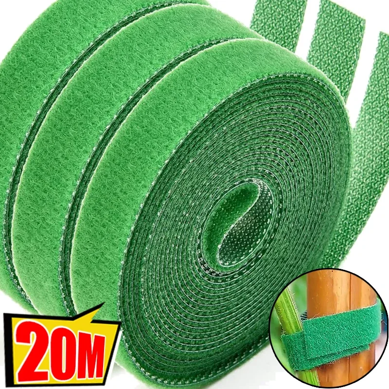 Garden Plant Ties Nylon Plant Bandage Hook Loop Bamboo Cane Wrap Support Fastener Tape Accessories 1/10Roll plant ties