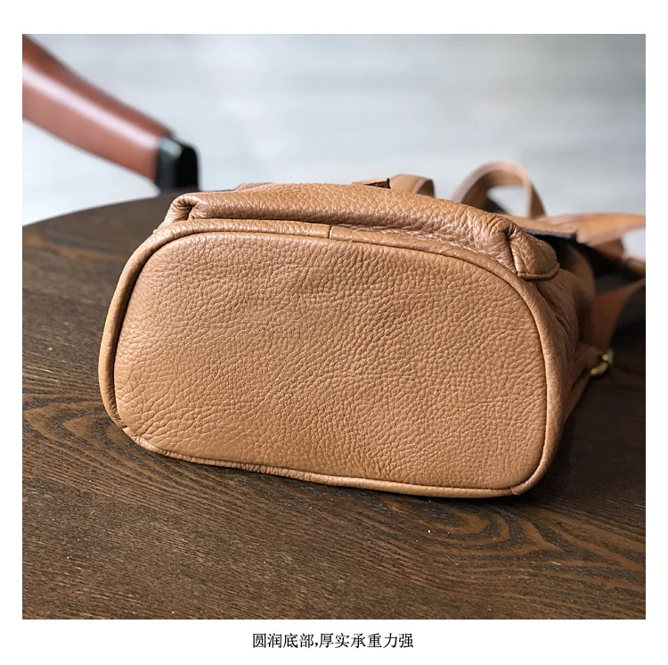 Natural Real Cowhide Women Backpack Vintage Genuine Leather Simple Small Bagpack Travel Soft Mini Cute Bookbags For Girls