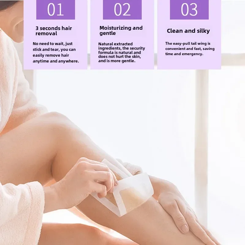Small Professional Hair Removal Wax Strips for Summer Depilation Double Sided Cold Wax Paper for Leg Body Face Useful