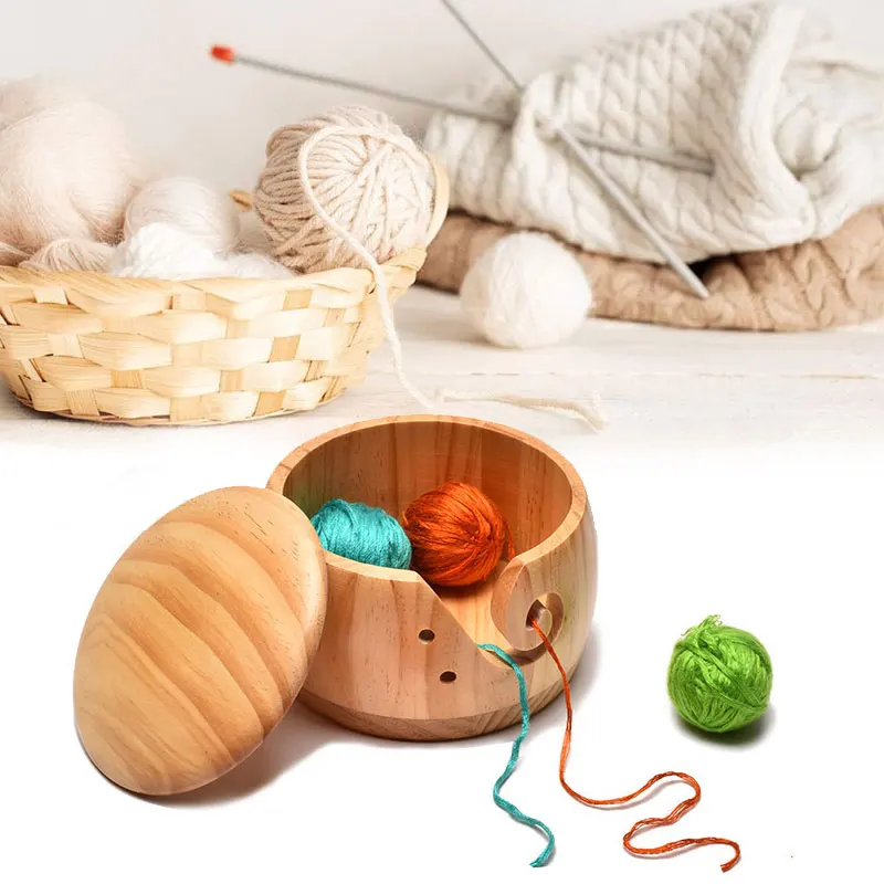 Porta Gomitolo Filato Magnetico, Svolgitore Lana in Legno, Avvolgitore Filati Rotante, Accessori Rocchetto Uncinetto per Maglieria, Supporto Gomitoli Rotanti per Regalo Gli Amanti Lavoro Maglia