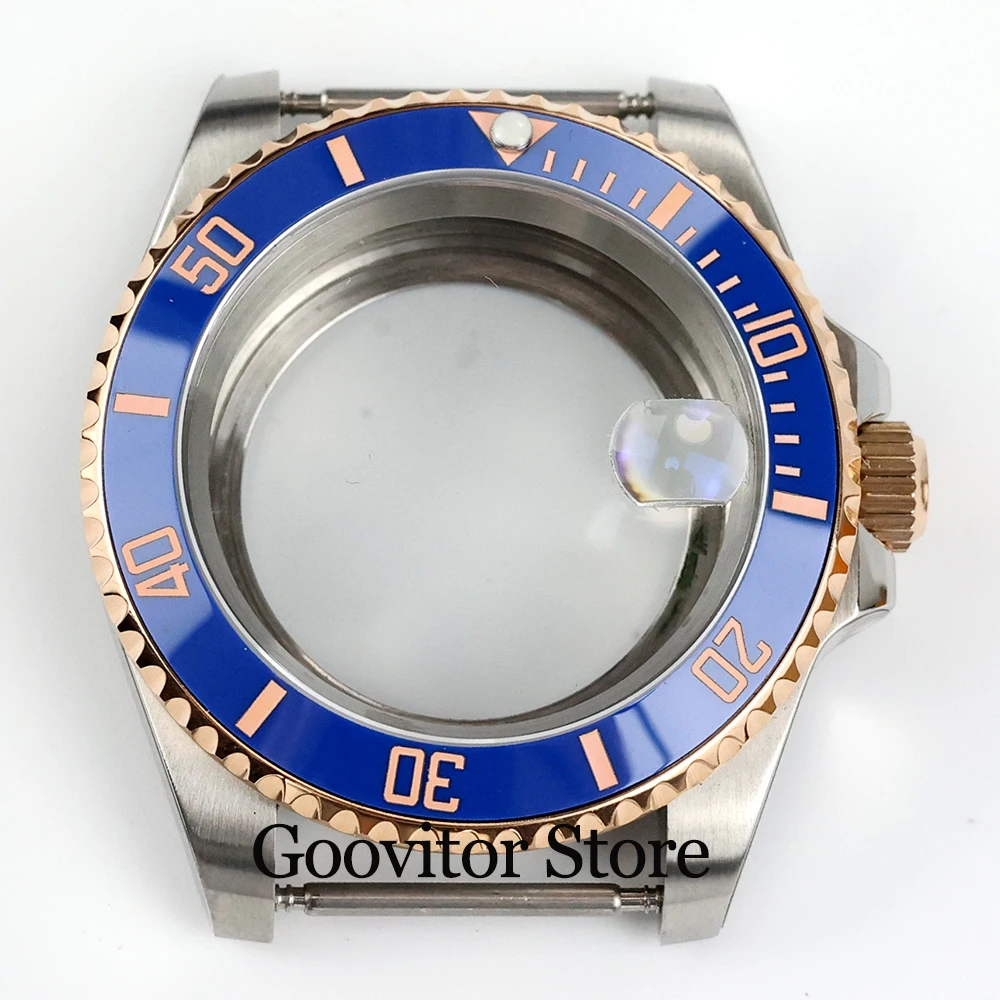 Rose Gold silver NH35 Case Sapphire Crystal Stainless Steel for submariner gmt NH34 NH35 NH36 Automatic Movement Watch Case