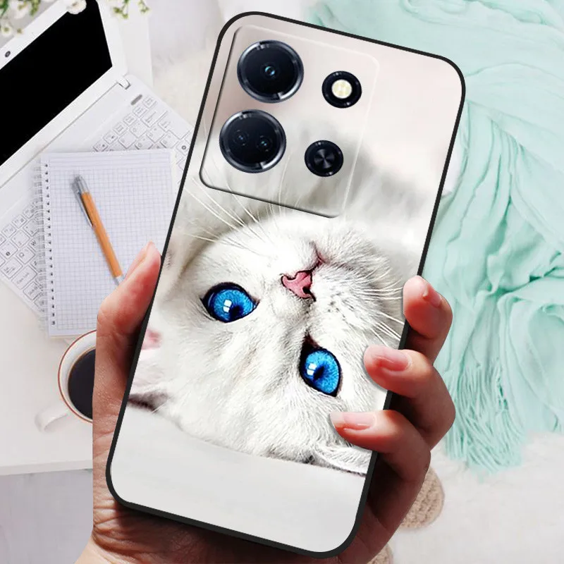 Black Silicone Soft Back Cover with Lion and Wolf Design - Protective Phone Case Shell