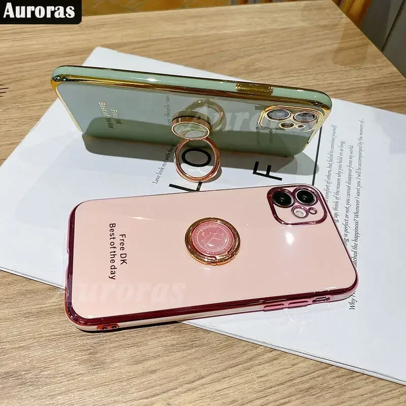 Auroras 30 5G Case With Finger Ring Plated Bezel Soft Shell For Infinix Zero 20 Ultra Shockproof Cover_voghion.com