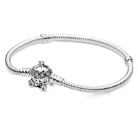 Bracelet original en argent sterling 925% avec cœur Mickey Snowman pour femmes, bijoux DIY pour anniversaire, cadeau pour la Saint-Valentin 6