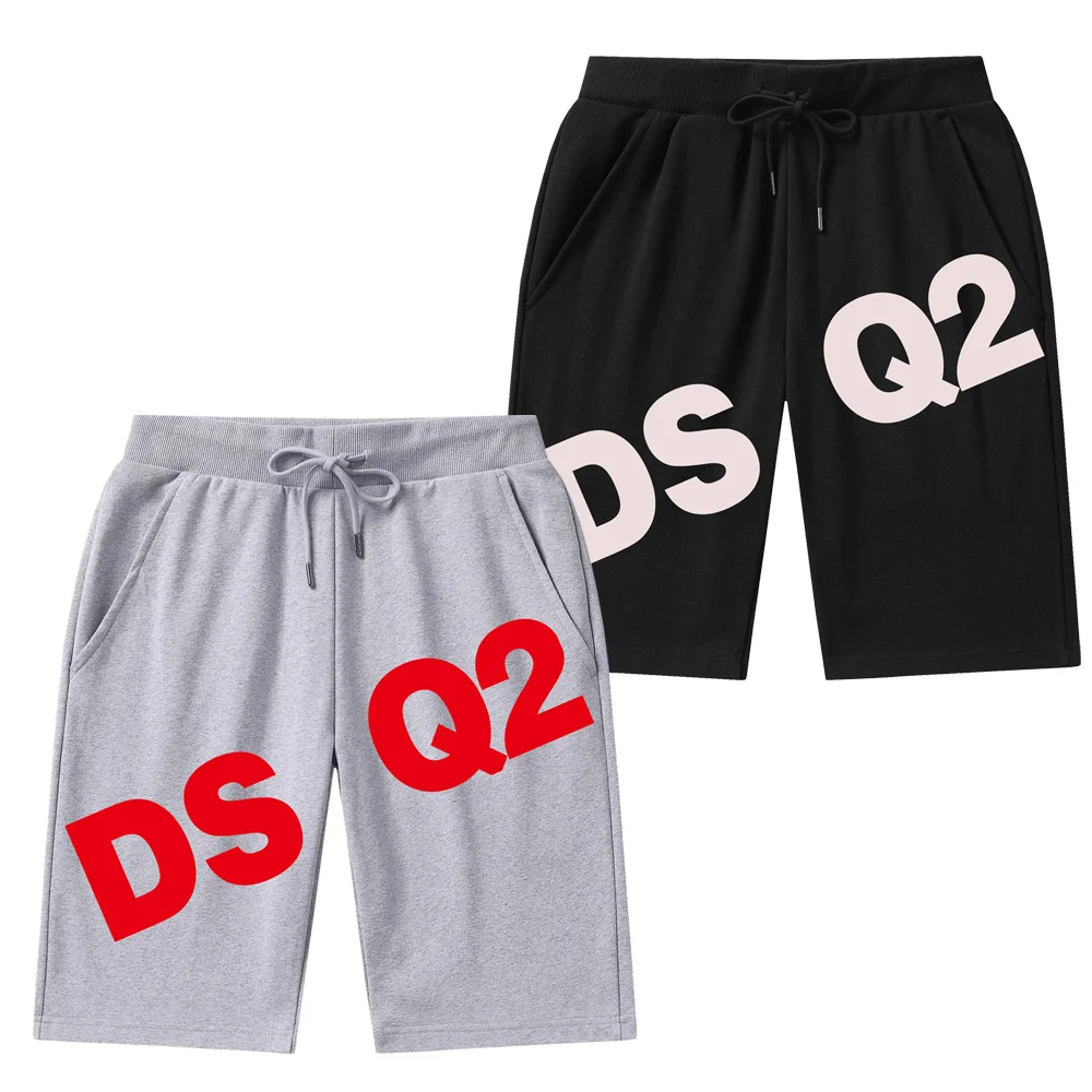 DSQ2 ICON Men's New Casual Shorts Mens Casual Loose Cotton Swim Surf Dry Beach Shorts Street Hip Hop Sports Jogger Print Shorts