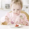 2PCS Silicone Spoon Fork For Baby Utensils Set Baby Feeding Spoon Cutlery Food Grade Material Wooden Handle Spoon Baby Items 6