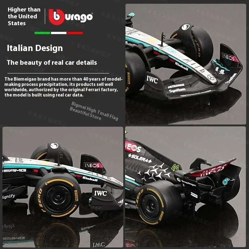 2024 New Arrival Original Bburago 1:43 Mercedes-Amg W15 Mclaren MCL38 Monaco Alloy Miniature Diecast Car Model Toy Birthday Gift 3