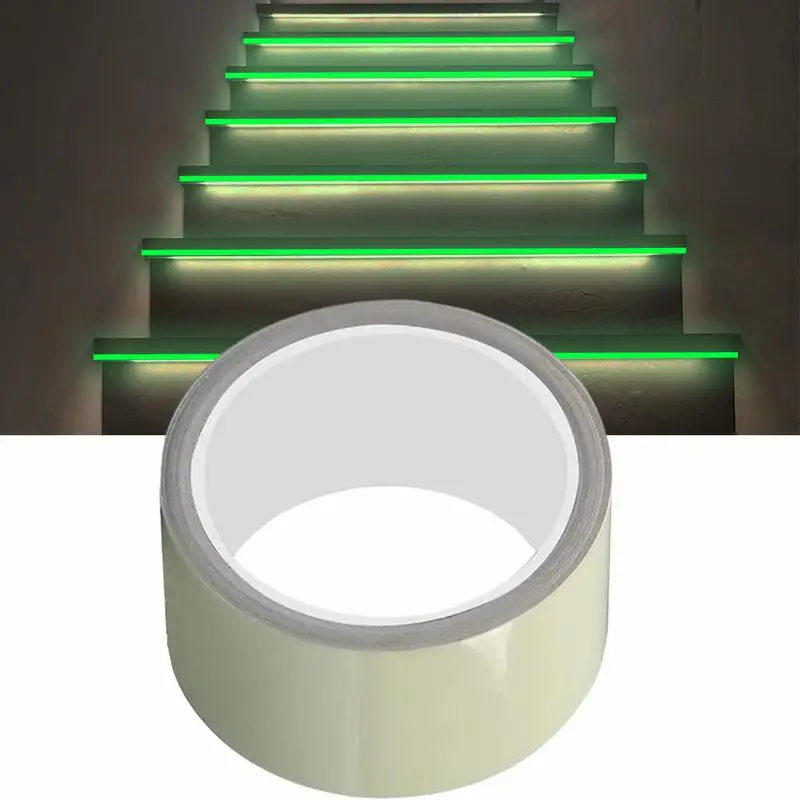 Glow in Dark Tape High Brightness Safety Egress Markers Glow in the Dark Duct Tape Wear-Resistant Green Fluorescent