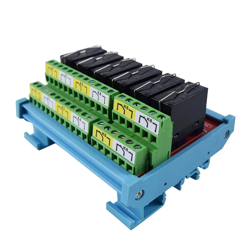 

6 Channels 2NO 2NC Dual Group Relay Module 5A /24V DPDT Relays Compatible with NPN/PNP for Filling Machine