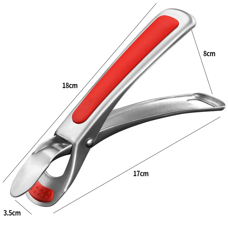 Clamp bowl plate artifact kitchen anti-scald clamp take bowl clamp 304stainless steel Taishan clamp anti-slip rubber plate clamp