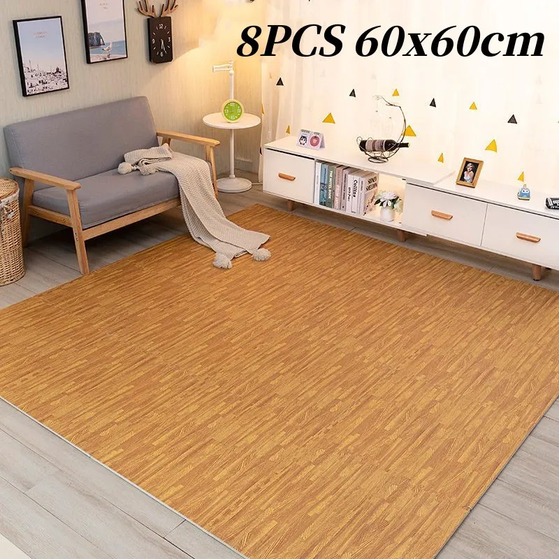 60x60cm Baby Game Mat Wood Grain Play Mats 8PCS Floor Mats Thick 1cm Puzzle Mat Foot Mat Play Mats Activities Mat for Baby Mats kids early education toys baby play mats toddlers child educational piano mat play mats various sounding music mats 4 6 years