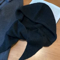 Корейская Балаклава, женские шапочки Skullies, шапка, шарф, цельная утолщенная теплая защита шеи, зимние аксессуары, вязаное право — изображение 5