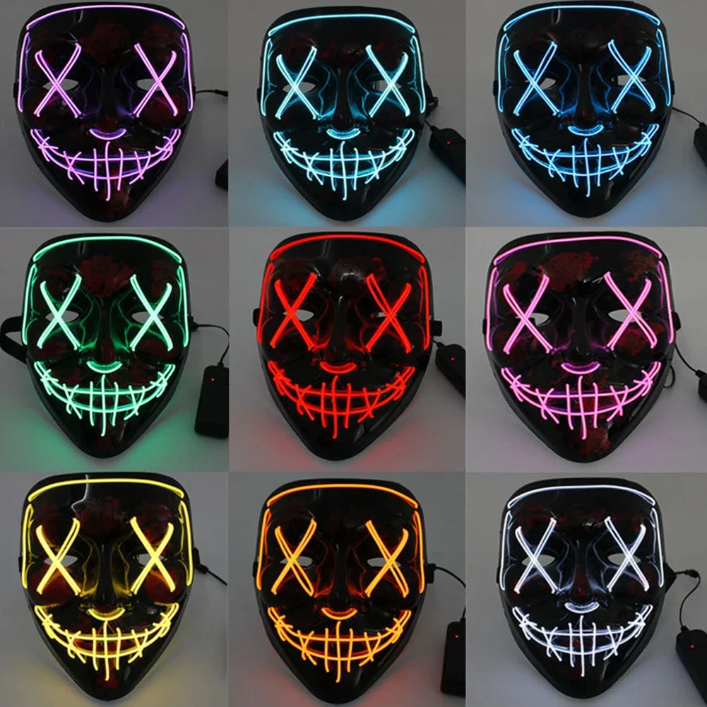 Wireless Halloween Neon LED Mask Party Masks Horror Mask