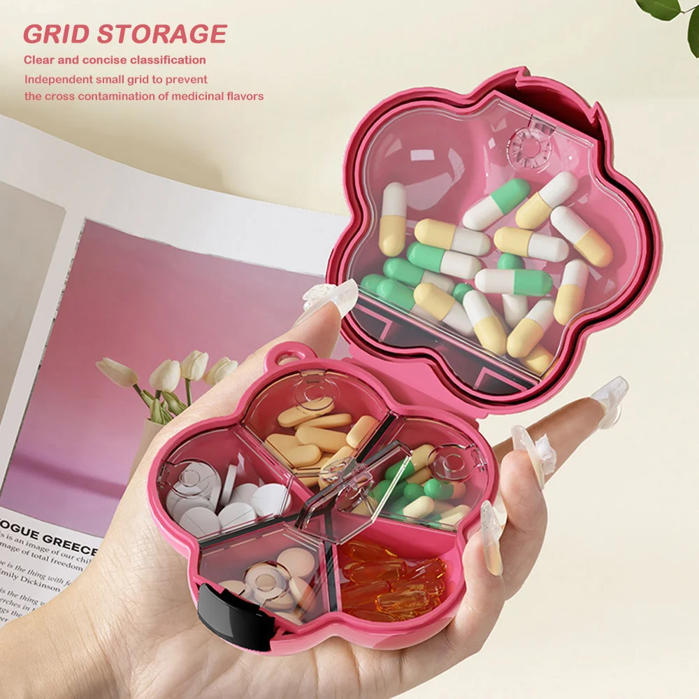Creative Flowers Storage Box Pendant Dopamine Waterproof Organizer Box Multi-function Plastic Jewelry Case Medicine Box