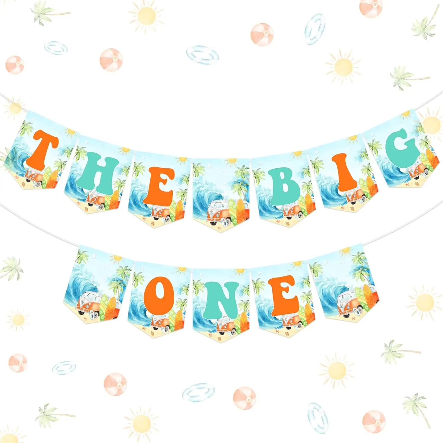 

The Big One Surf Banner 1st Birthday Party Decor Summer Beach Banner Tropical Wave Surfs Sports Themed First Birthday Supplies