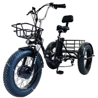 Tricycle électrique pliant à 3 roues de 20 pouces pour adultes, vélo électrique Fatbike 500w 48v pour hommes, batterie amovible 4