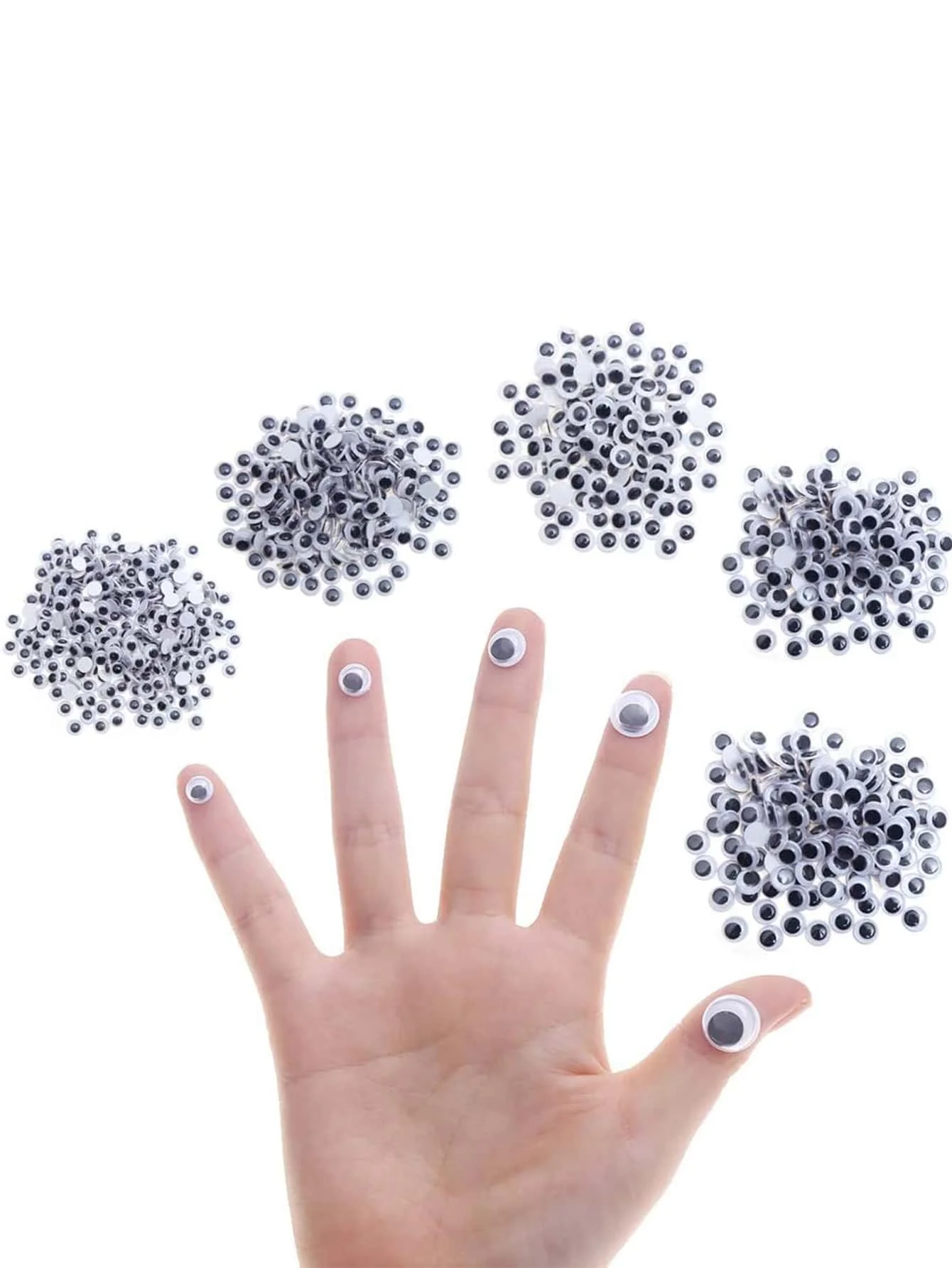 500pcs Swing Eyes Self-adhesive Black White Goose Eyes for DIY Crafts Decoration swing eyes