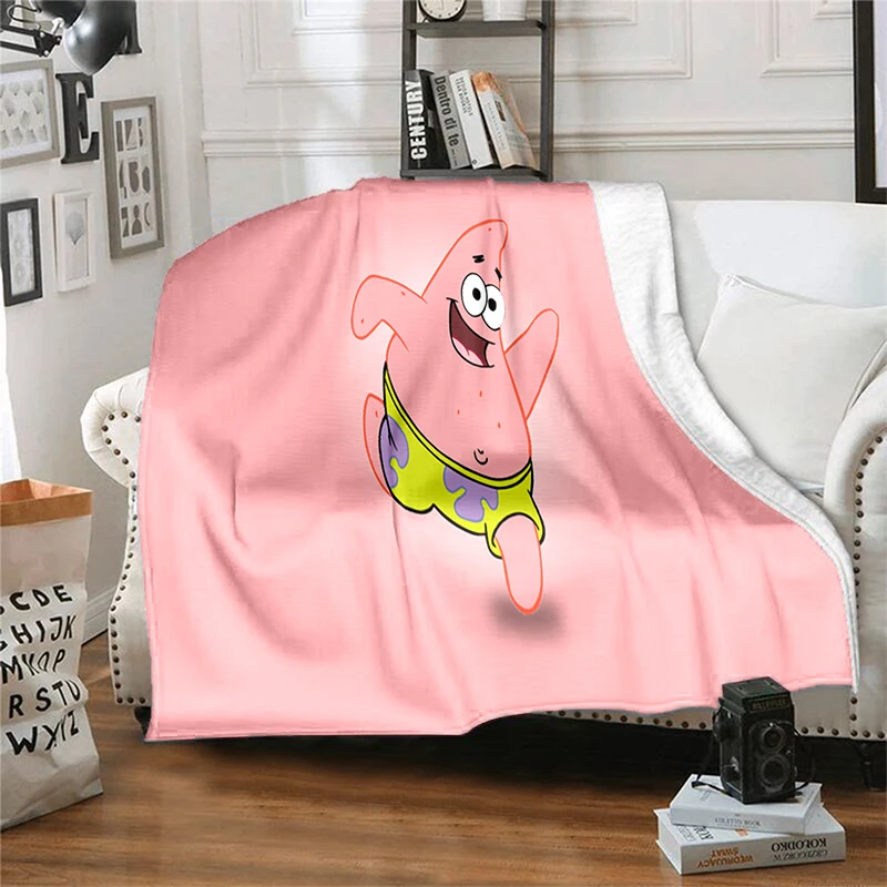 

CartoonS-Spongebob Soft Plush Sofa Bed Throwing Cartoon Picnic Blankets Modern Flannel Blanket Cover Gedruckt Bettdecke Geschenk