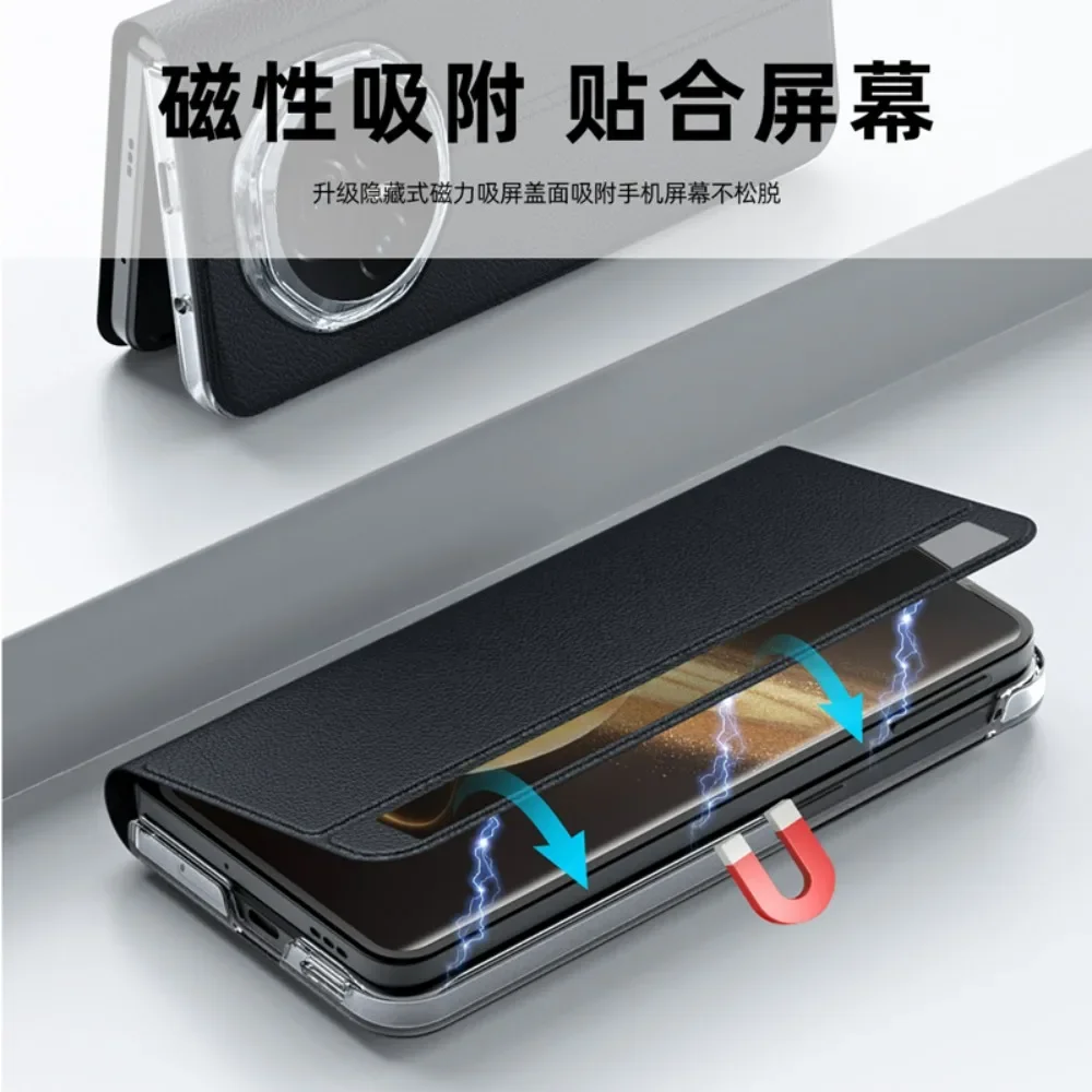 Luxury Matte Skin-Friendly Leather Flip Case - All-Inclusive Shockproof Protection with Magnetic Bracket