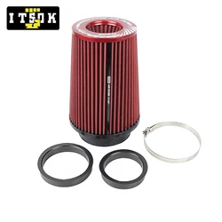 High-Performance Universal Racing Air Filter - High Flow Cold Air Intake (Red)