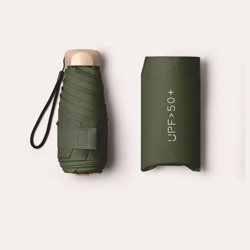 Stylish & Durable Compact Mini Folding Umbrella with Lightweight Aluminum Handle