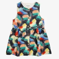 2024 Autumn winter designer British style girl's printed dress Little girl patchwork pleated skirt pure cotton base top short sk 2