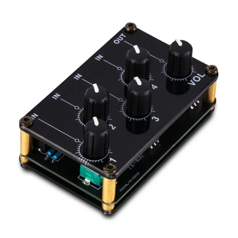 AUX 수동 믹서 스테레오 믹서, 라인 레벨 제어, 4-in-1-out, 3.5mm, 드롭 배송