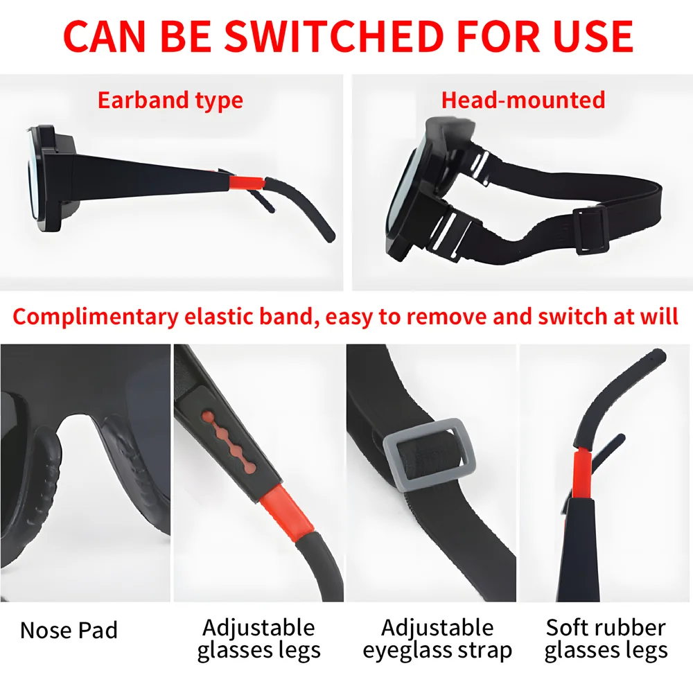 Welding Glasses Automatic Dimming Welding Glasses Argon Arc Welding Solar Goggles Special Anti-glare Glasses for Welders Protection Goggle Tools