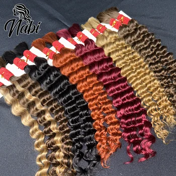 Nabi Braiding Human Hair Bundles DeepWave Colored Curly 100g/pcs Virgin Human Hair Bulk For Boho Braids 1