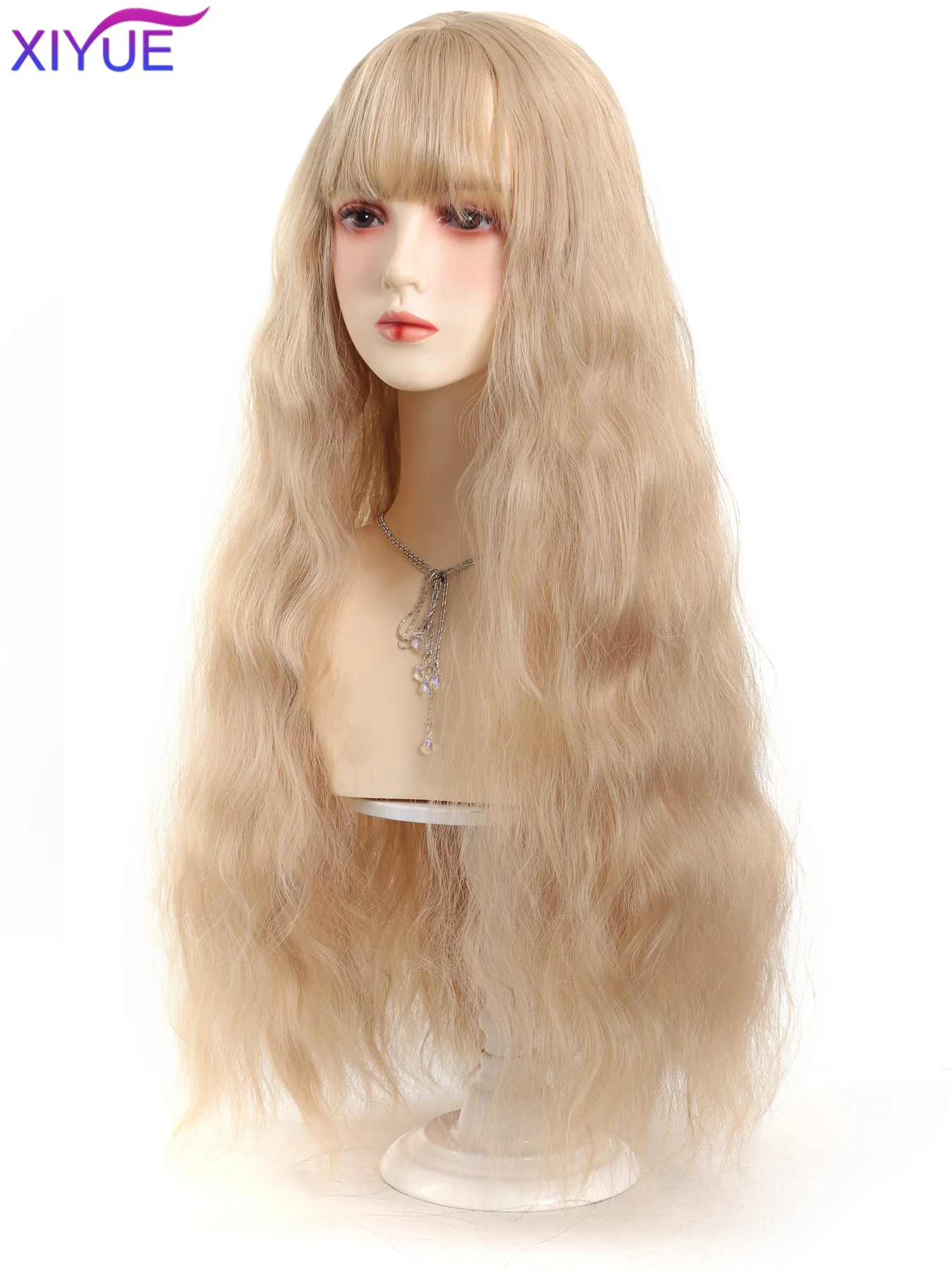 Halloween Cosplay Wigs With47 Extra Long Curly Hair with Bangs Cosplay Party Lolita Synthetic Wigs Heat Resistant Fiber Women's