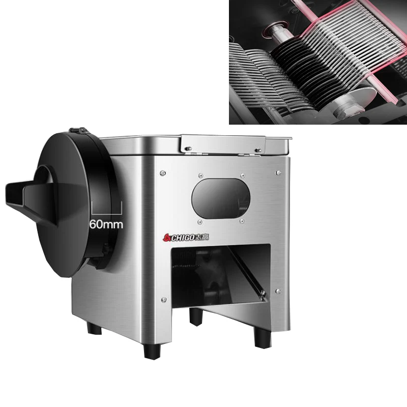 

Kitchen Frozen Meat Slicer Thickness Adjustable Manual Stainless Steel Lamb Beef Cutter Slicing Machine Automatic Meat Delivery