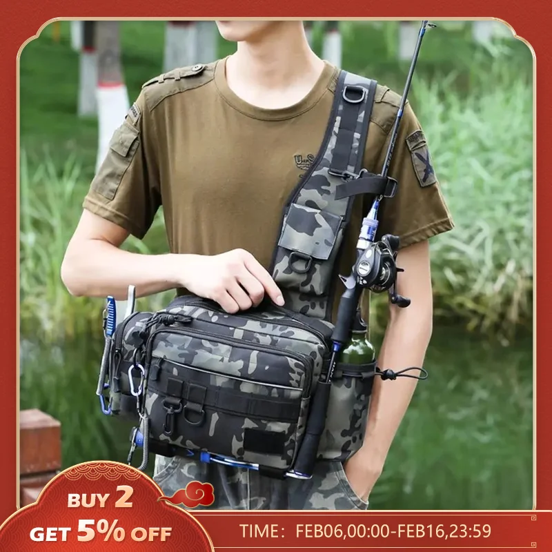 휴대용 낚시 태클 백, 플라이 낚시 배낭, 가슴 슬링, 어깨 패니 허리 팩, 남성용 낚싯대 루어 박스, 캠핑 가방