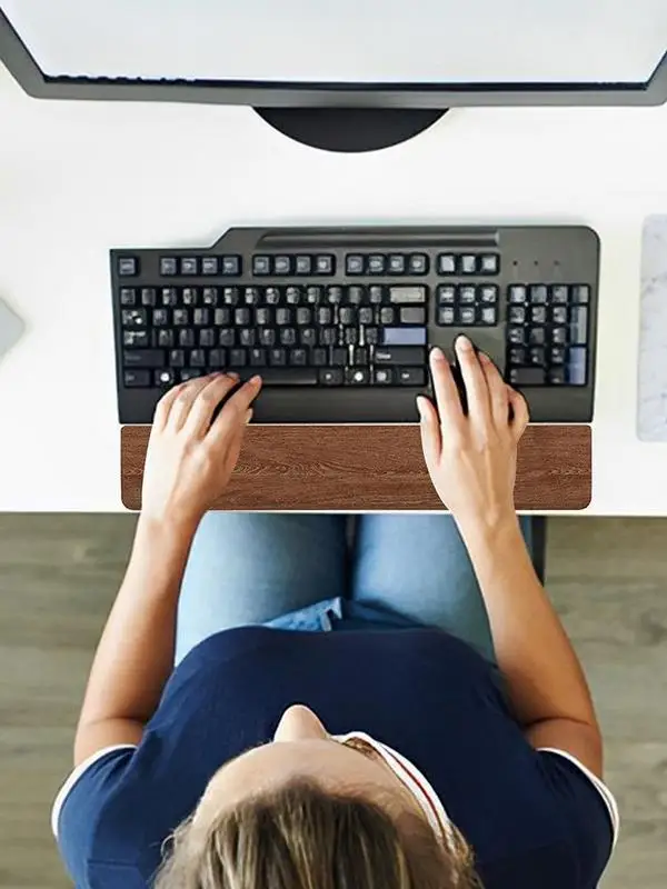 Descanso de Pulso Teclado Mecânico de Madeira com Tapete Antiderrapante Almofada de Mesa Ergonômica Suporte 61 a 108 Chaves Navio da Gota - Imagem 6