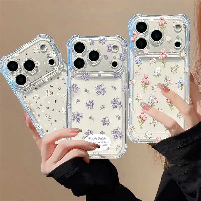 Vintage Small Floral Clear Soft Phone Case - Clear Korean TPU Cover