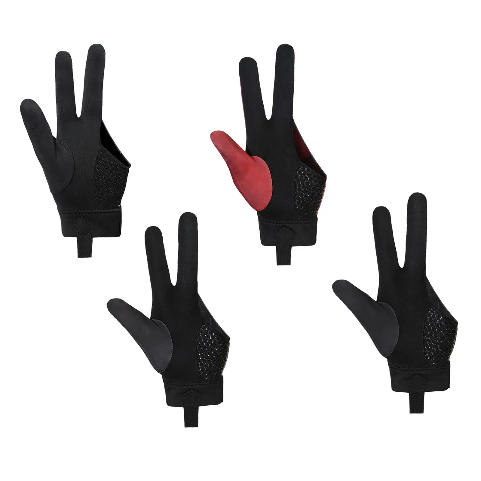 Three Fingers Billiard Glove Snooker Glove Modern Durable Billiard Accessories Separate Finger Gloves for Women Men Left Hand