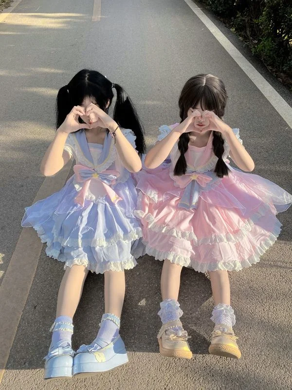 Sweetheart Lolita Dress Chai Huhu Lolita Lovely Card Girl Dress Sakura Ever-changing Little Sakura Cosplay Girl