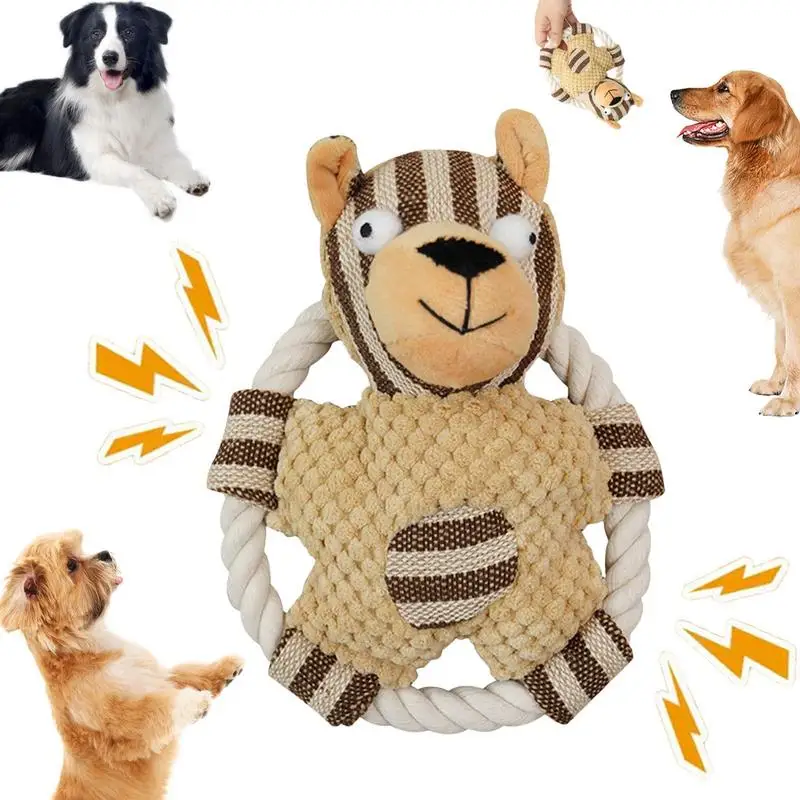 

Squeaky Toys for Dogs Knotted Rope Toy Dog Chew Toy Interactive Dog Toys Soft Squeaker Cotton Rope Pet Toys for Small Medium