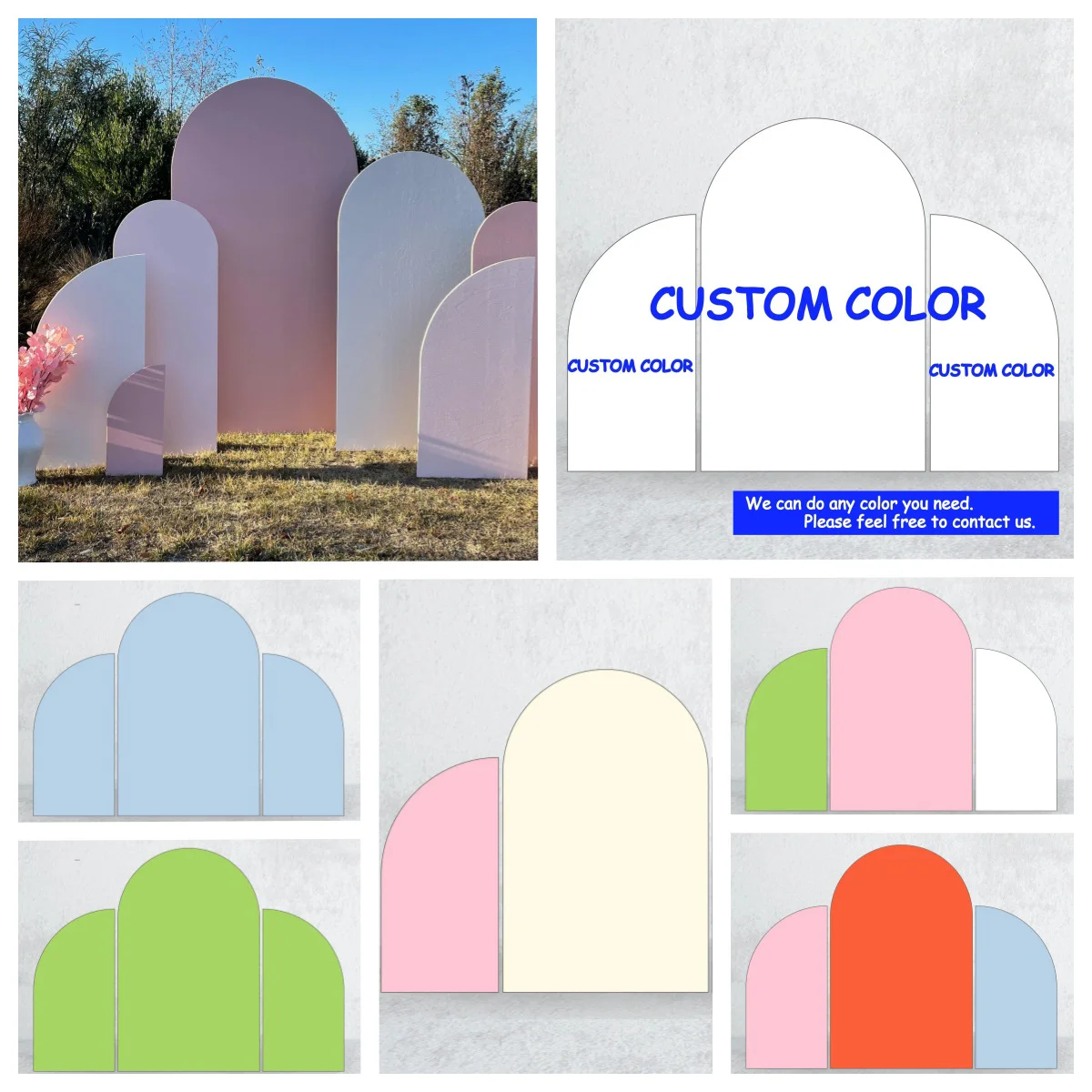 Flag Shaped 3 Pcs Set Photography Backdrop Covers Suitable For Wedding Arch Stand Birthday Balloons Party Supplies Decoration birthday party supplies birthday background supplies birthday backdrop decoration photography backdrops wedding arch cover
