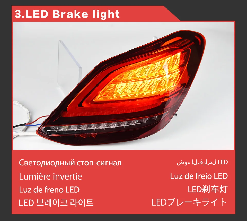 Car Styling Lights For Benz W205 Led Tail Lihgt 2014-2019 C180 C200 ...