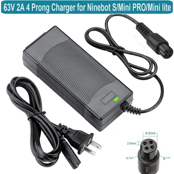 나인봇 S용 4 프롱 스쿠터 충전기, 미니 프로, 미니 라이트, L8, 원 A1, 원 S2, N3M240, N3M240, N3M240, 고 카트 자동차, 63V 2A 70W