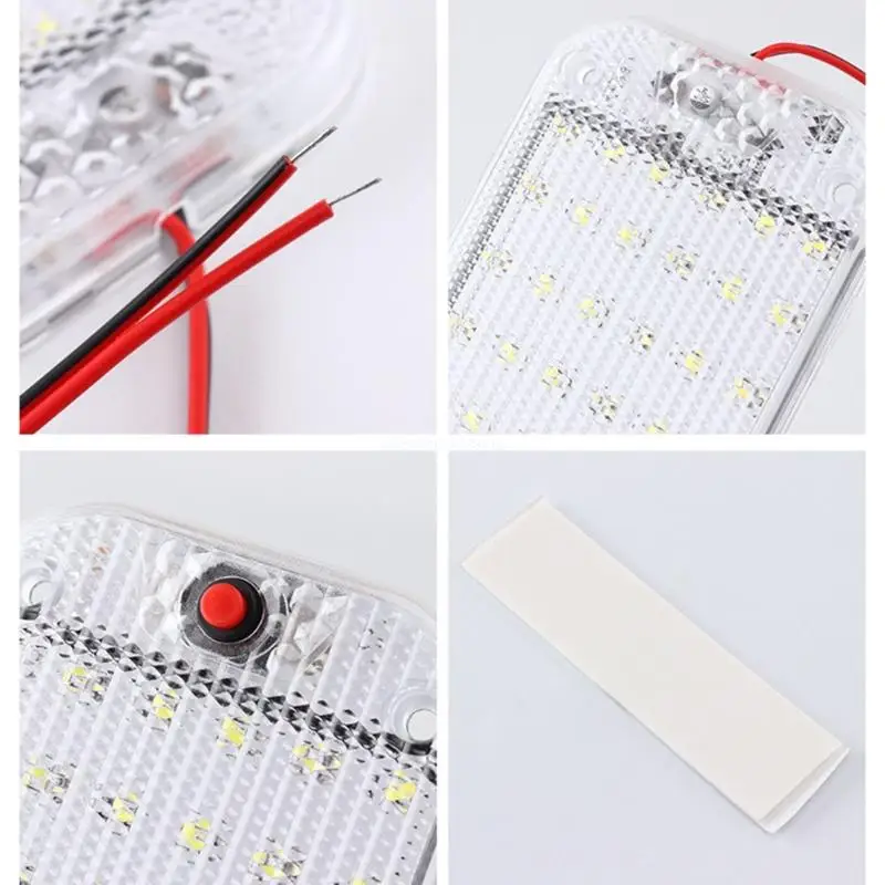 

Universal 48LED 12-85V White LED Car Interior Lights Ceiling Dome On/Off Dropship