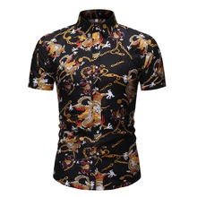 

2022 New Men's Summer Thin Shirts Men's Hawaiian Casual Short Sleeve Shirts Musical Instrument Print Short Sleeve Beach Shirts