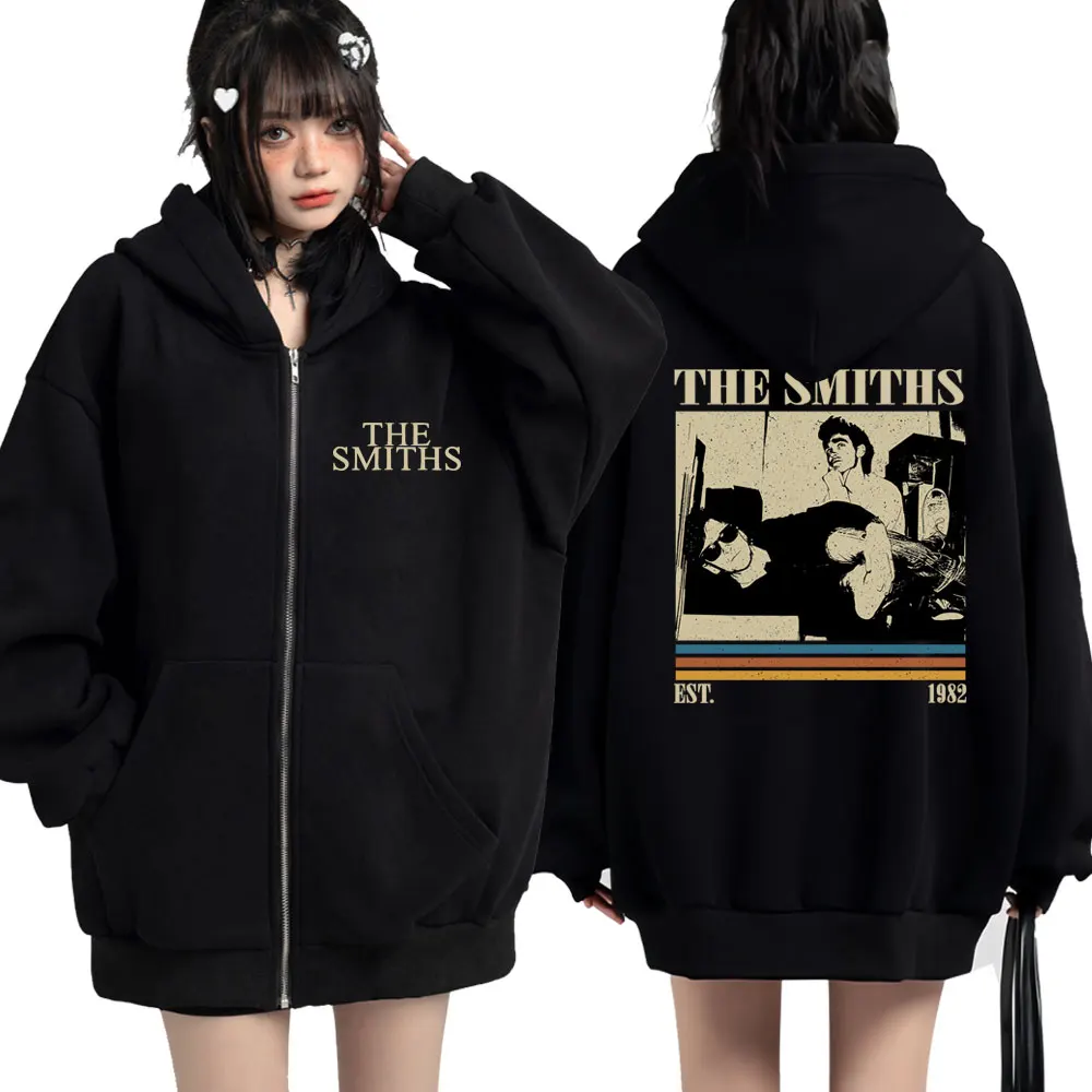 Retro Rock Band The Smiths Zip Up Felpa Con Cappuccio Meat Is Kill Punk Fashion Hip Hop Cardigan Felpa Uomo Donna Oversize Streetwear