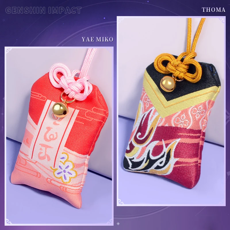 Амулет с вышивкой Genshin Impact Cosplay Yae Miko Thoma амулет аниме очаровательные подарки