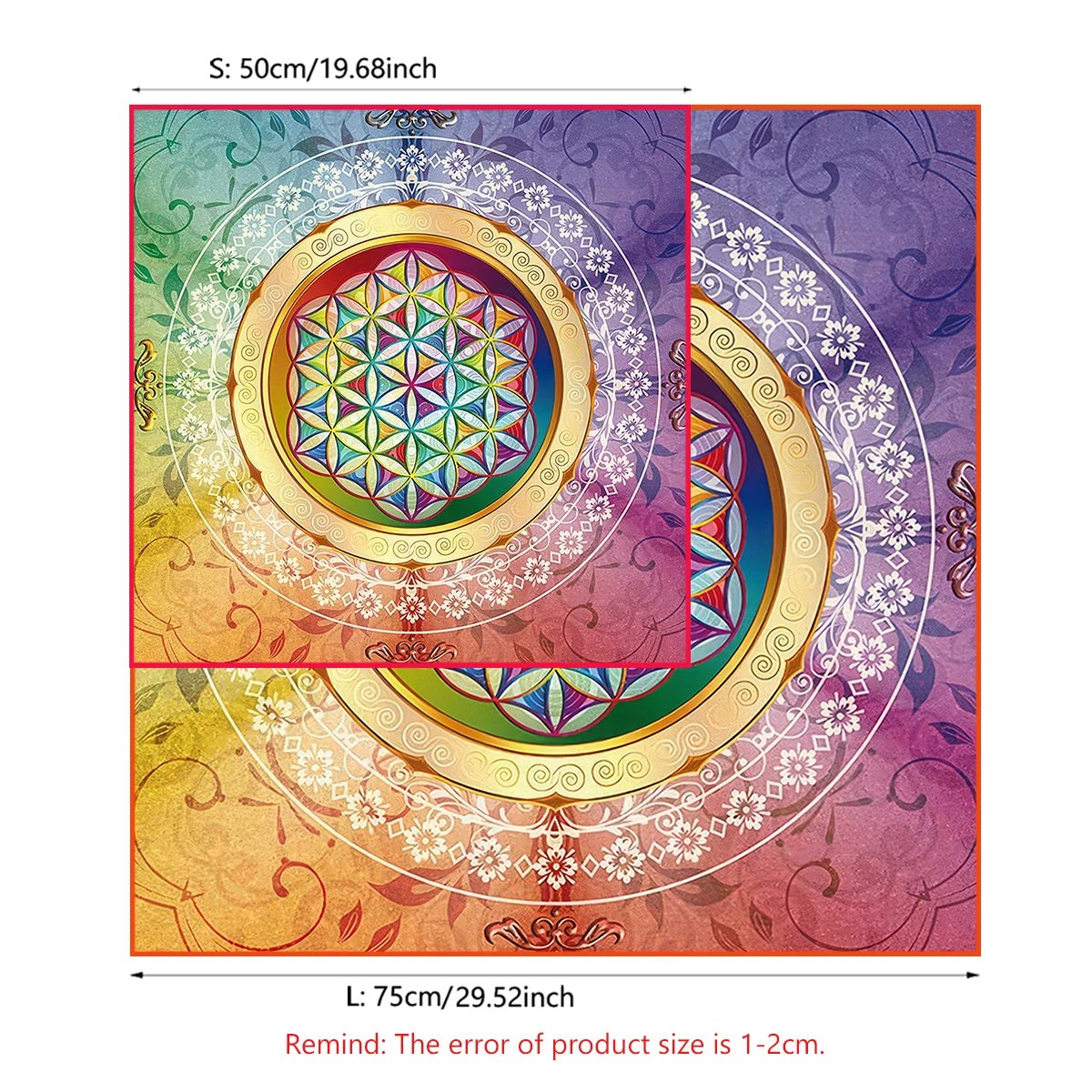 Mandala Flower of Life Altar Cloth Tarot Table Cloth Colorful  Tarot Table Cover For Witchcraft Astrology Oracle Card Readings 4