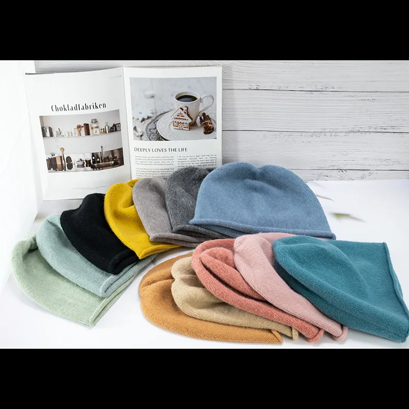 orange skully hat High Quality Fashionable Wool Knitted Hat Spring  Autumn Knitting Hat for Women New Arrival Popular Ladies Beanie Cap Skullies designer skully hat