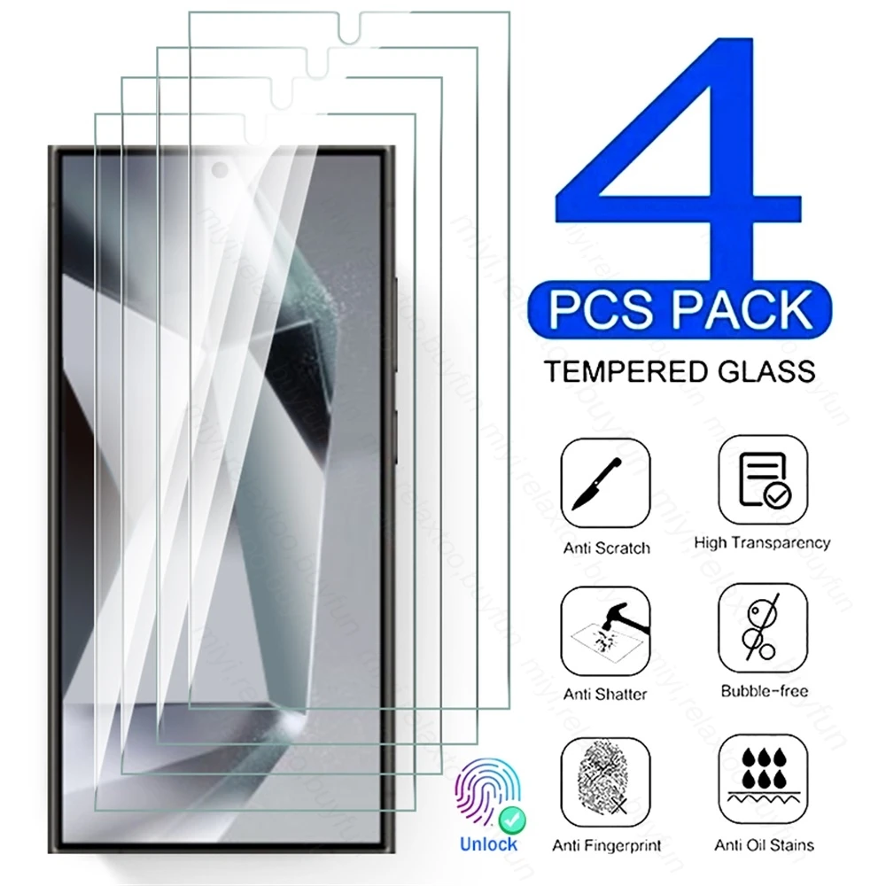 4 Pezzi Proteggi Schermo In Vetro Temperato Per Samsung S24 Ultra 5G Vetro Protettivo Su Samsungs Galaxy S 24 Ultra 24 Ultra Plus S24 +